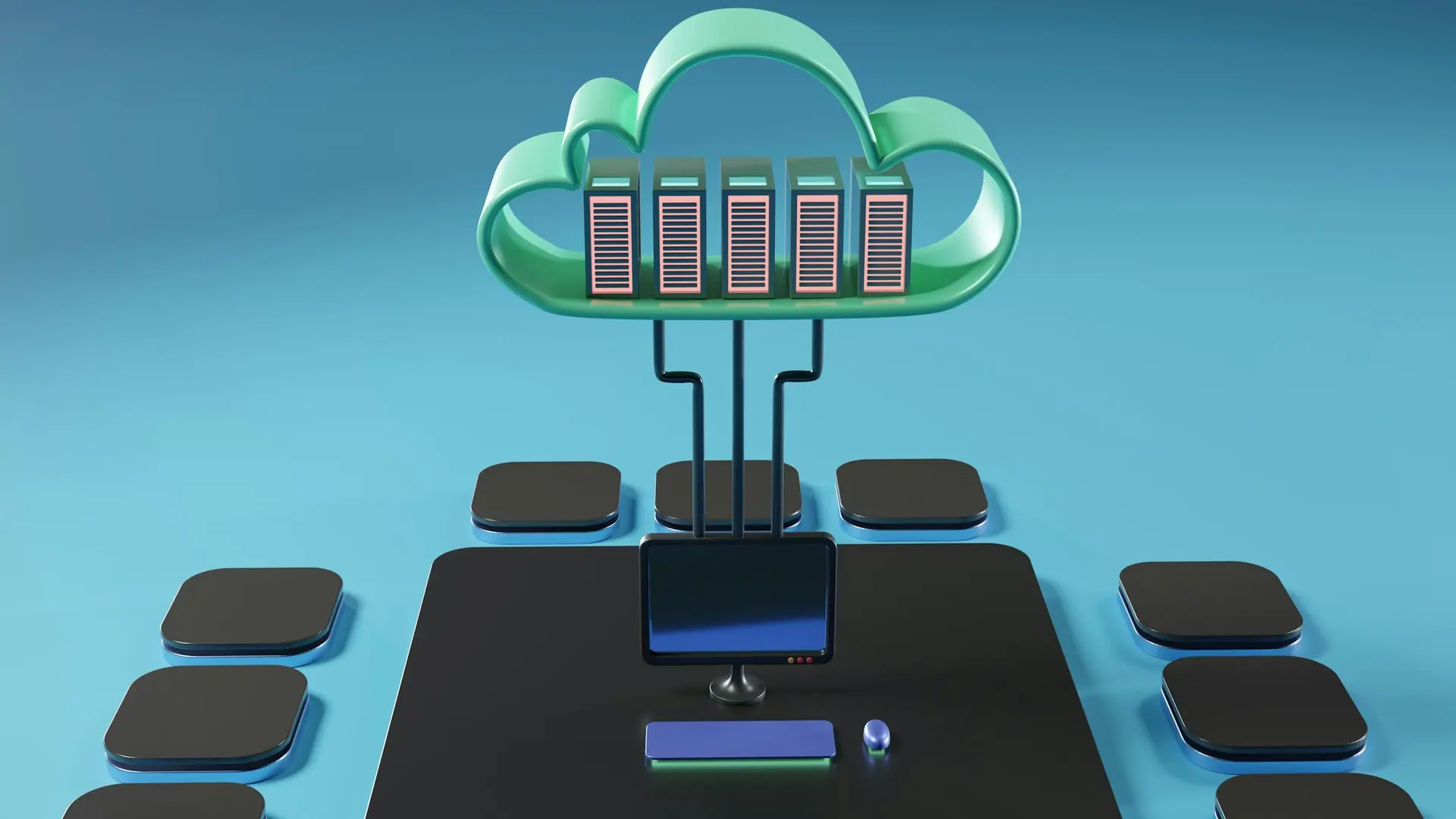 Cloud computing infrastructure representing hosted business platforms