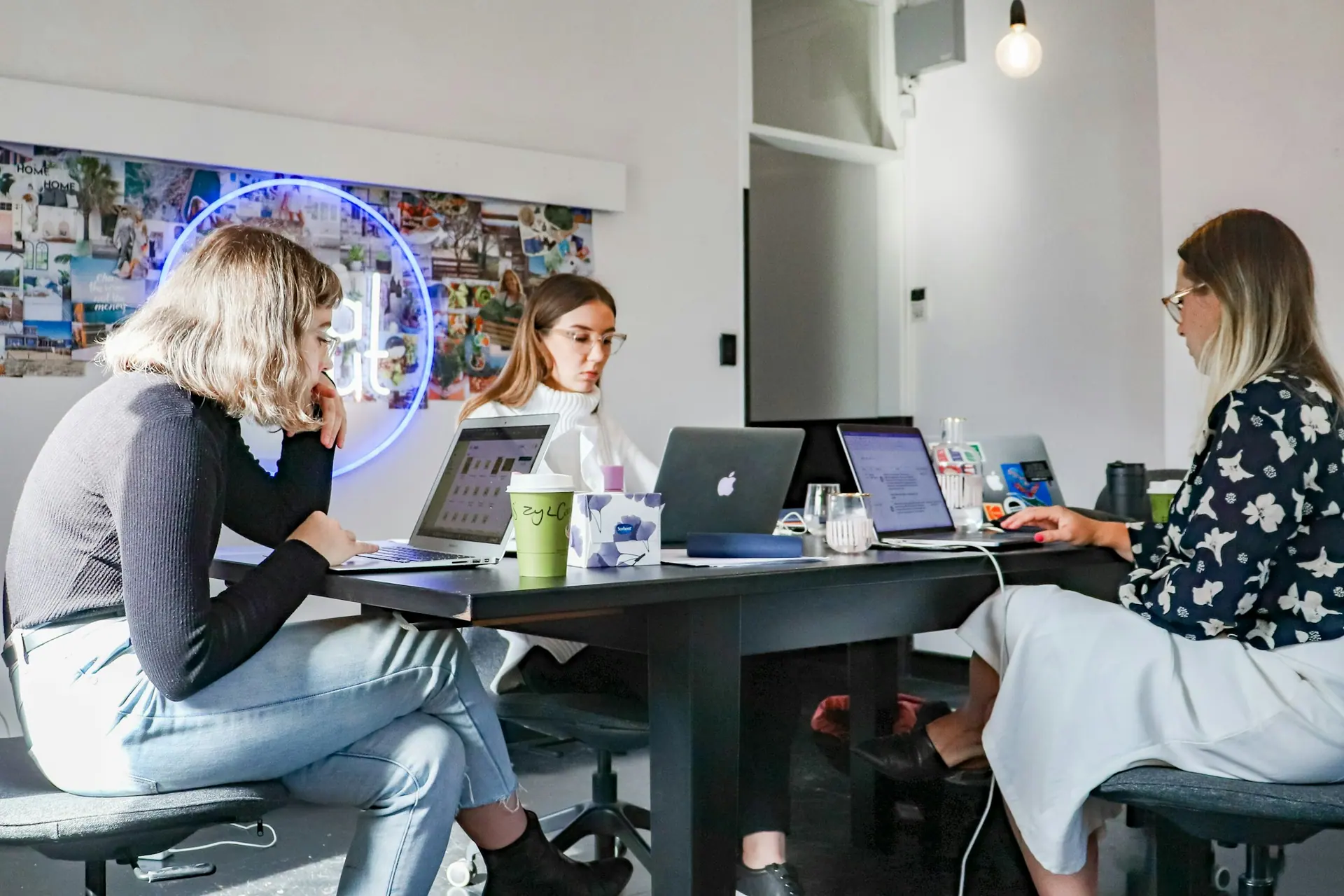 Team using collaboration and remote working technology across business platforms