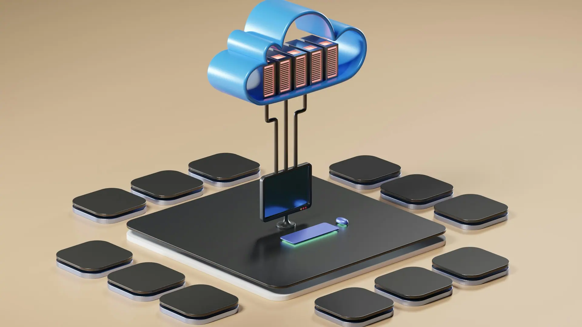 Cloud and network infrastructure equipment in a business technology environment